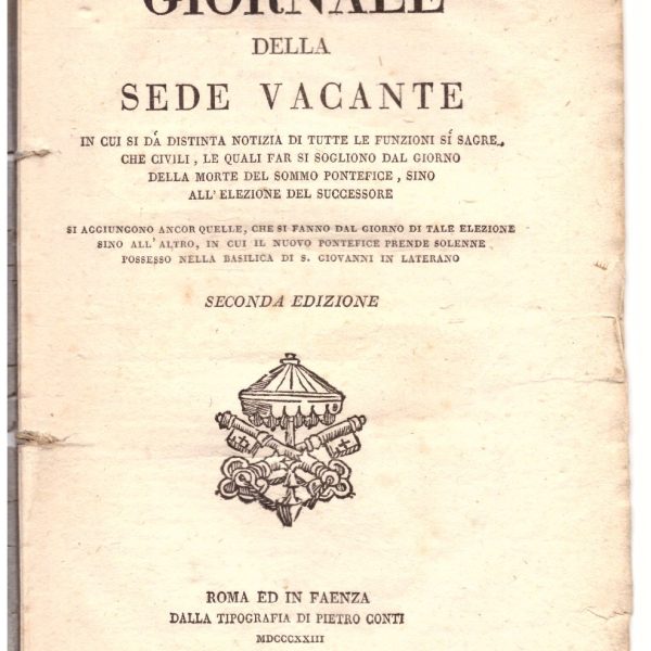 GIORNALE DELLA SEDE VACANTE in cui si dà notizia di tutte le funzioni…