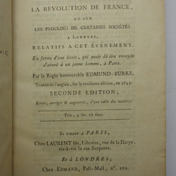 Reflexions sur la Revolution de France et sur les procedes de certains societes a Londres relatifs a cet événement...