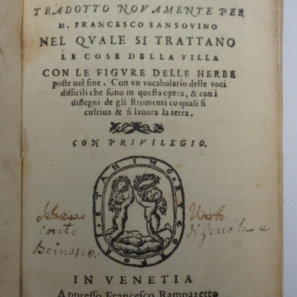 Le cose della villa con le figure delle herbe