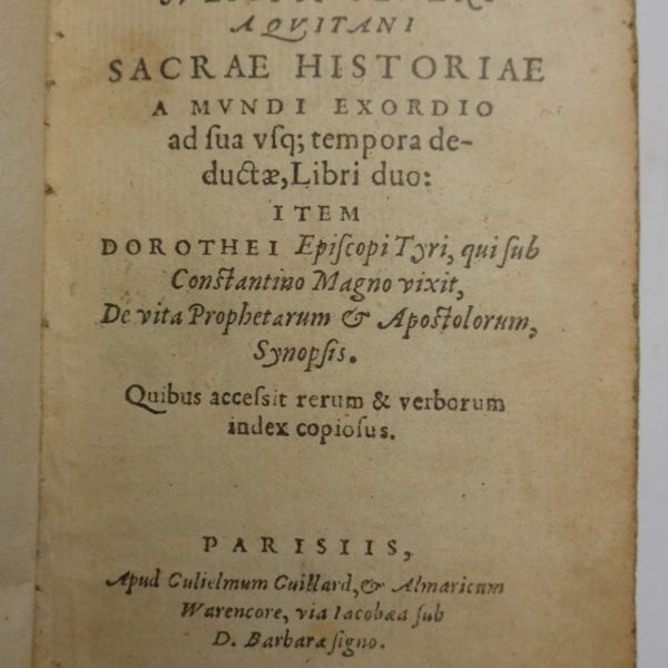 SACRA HISTORIA A MUNDI EXORDIO...