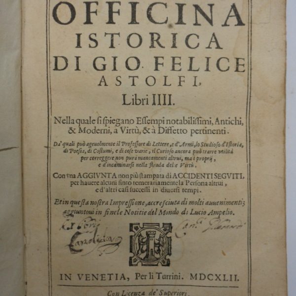 DELLA OFFICINA ISTORICA LIBRI IIII.
