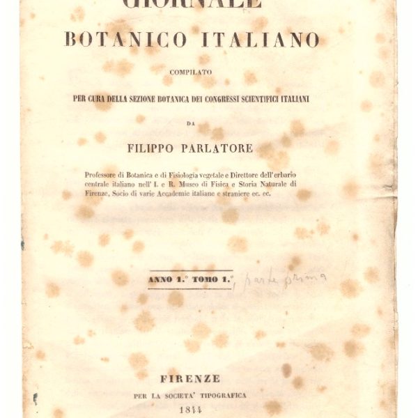 GIORNALE BOTANICO ITALIANO. Anno 1 (1844)
