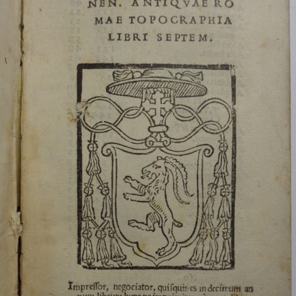 Io. Bartholomei Marliani Patricii Mediolanen. ANTIQUAE ROMAE TOPOGRAPHIA LIBRI SEPTEM.