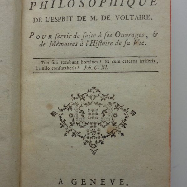 TABLEAU PHILOSOPHIQUE DE L'ESPRIT DE M. VOLTAIRE.
