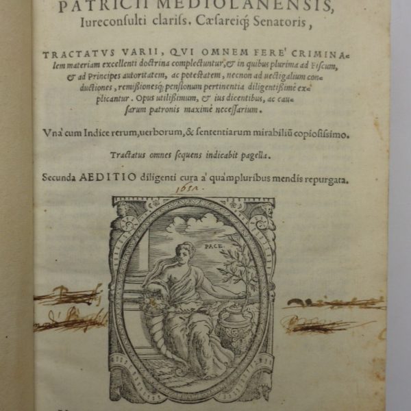 Aegidii Bossii Patricii mediolanensis Tractatus varii, qui omnem fere criminalem materiam excellenti doctrina complectuntur...