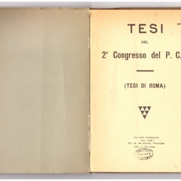 TESI DEL 2ยฐ CONGRESSO DEL P.C.I. Tesi di Roma.