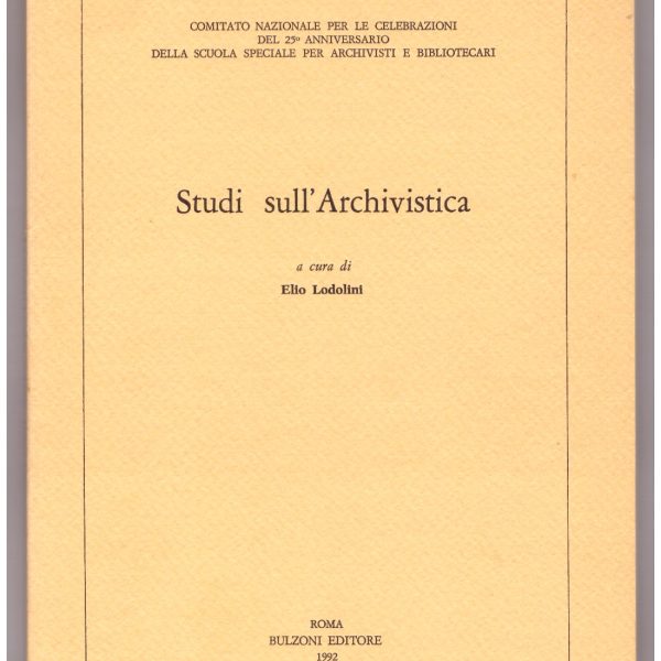 STUDI SULL'ARCHIVISTICA.
