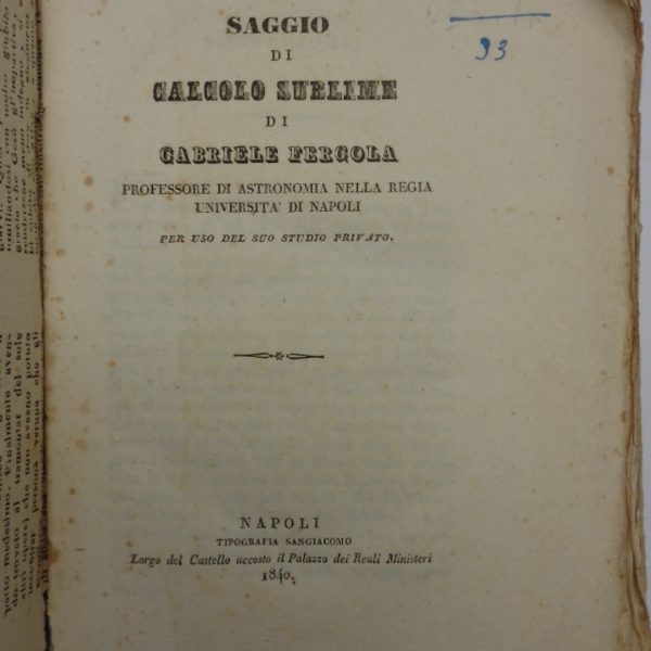 SAGGIO DI CALCOLO SUBLIME.