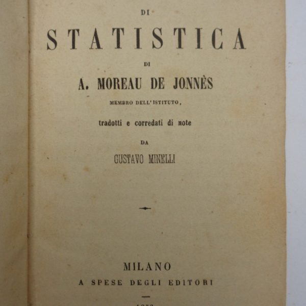 ELEMENTI DI STATISTICA tradotti e corredati di note da Gustavo Minelli