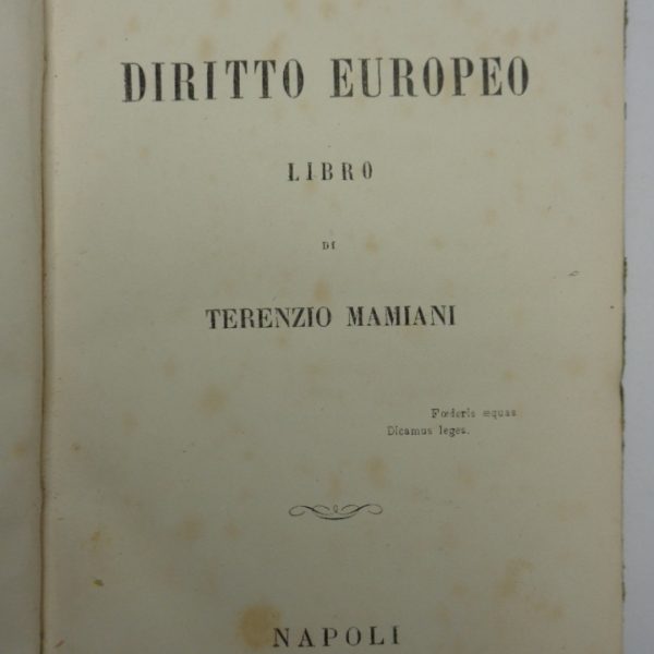 D'UN NUOVO DIRITTO EUROPEO.