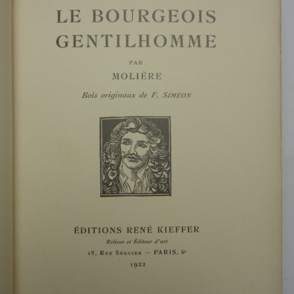 LE BOURGEOIS GENTILHOMME. Bois originaux de F. Simeon.