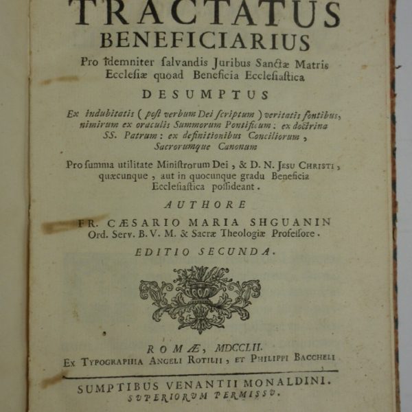 TRACTATUS BENEFICIARIUS pro idemniter salvandis Juribus Sanctรฆ Matris Ecclesiรฆ quoad Beneficia Ecclesiastica...