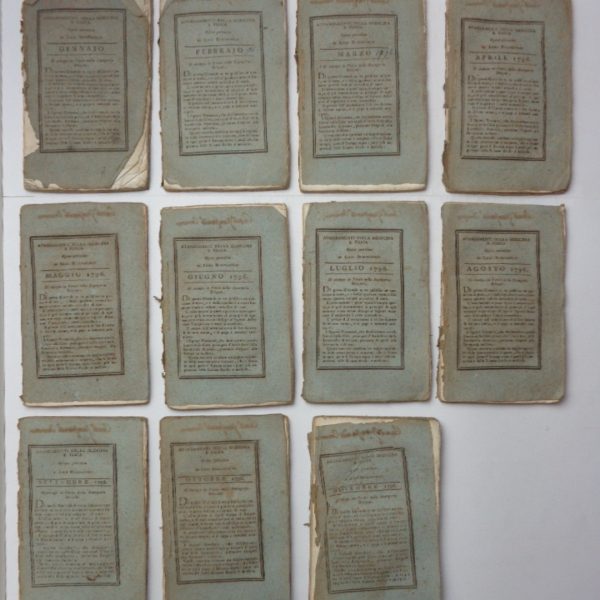 AVANZAMENTI DELLA MEDICINA E DELLA FISICA. Opera periodica di L. Brugnatelli. ANNO 1796 (completo)