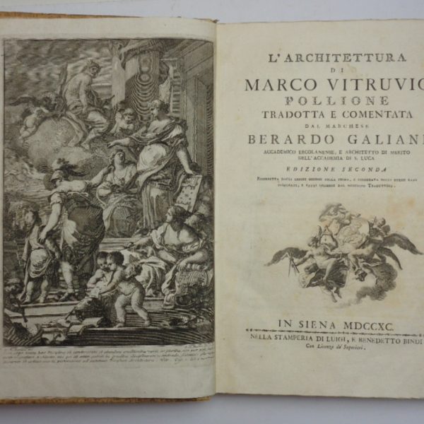 L'ARCHITETTURA DI MARCO VITRUVIO POLLIONE tradotta e commentata dal Marchese Berardo Galiani.