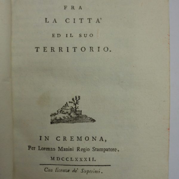 DELL'ARMONIA POLITICO-ECONOMICA FRA LA CITTร E IL SUO TERRITORIO.