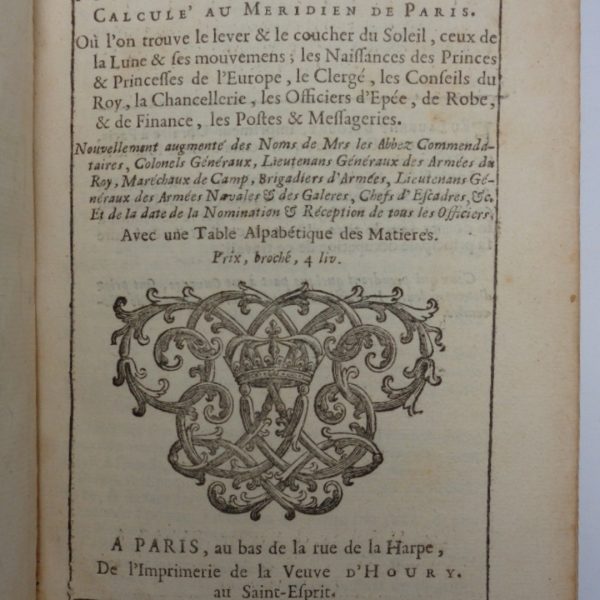 ALMANACH ROYAL pour l'an bissextil MDCCXXVIII...