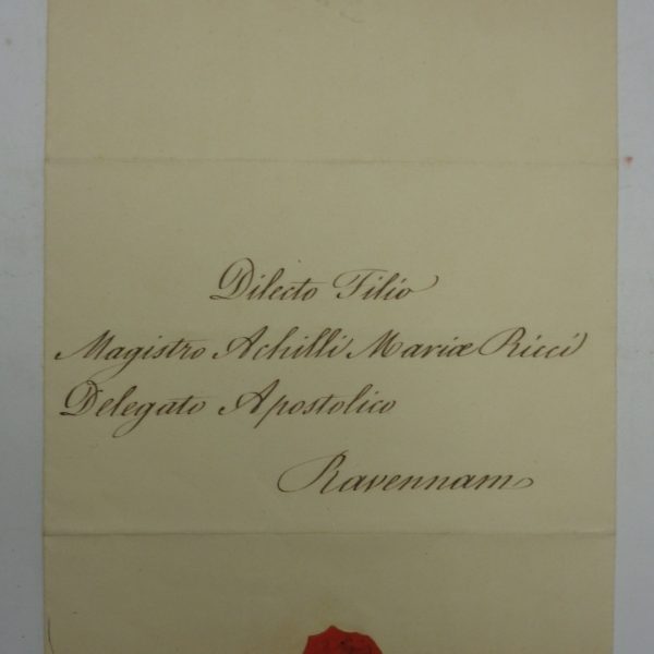 LETTERA CON FIRMA AUTOGRAFA DI PIO IX (31 marzo 1855).